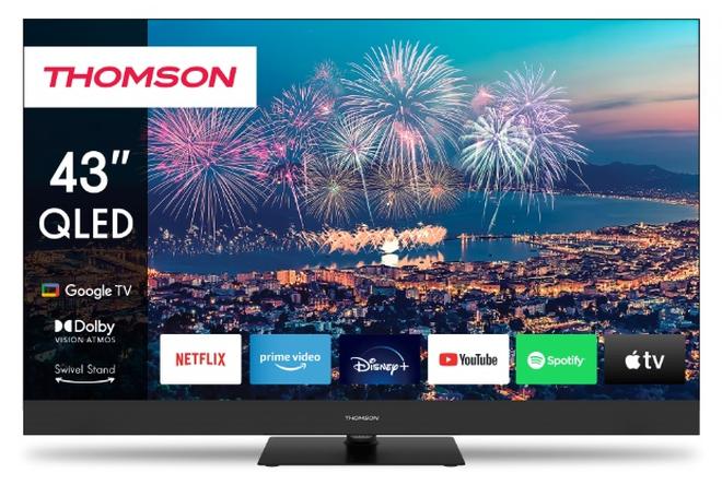 Thomson 43 Inch QLED 4K UHD Smart Google TV – Built-in Receiver – Streaming Apps & Digital Channels – Model THO43VS3QSUTSA